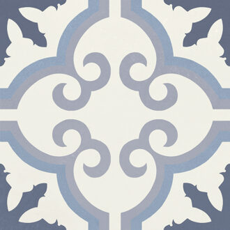 Vloer en Wandtegel Mykonos Hydrolic Bloemen Blauw 20x20 cm Mykonos