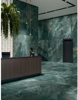 Vloer- en Wandtegel XL Murano Pulido 60x120 cm Marmerlook Groen E-Tile