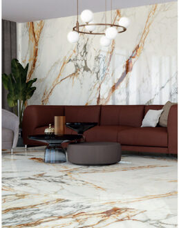 Vloer- en Wandtegel XL Uluru Pulido 120x260 cm Marmerlook Wit E-Tile