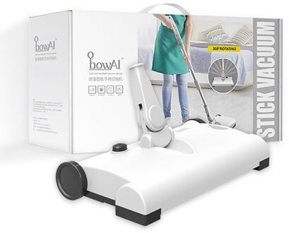 Vloer Mop Elektrische Veegmachine Draadloze Smart Mops Met Spin Stofzuiger Bezem Elektrische Cleaning Mop 3 In 1 wit