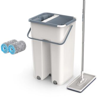 Vloer Mop Set Automatische Spin Mop Vervangbare Mop Doek Hand-Gratis Wassen Mop Platte Squeeze Magic Huishoudelijke Keuken Schoonmaken gereedschap 2stk