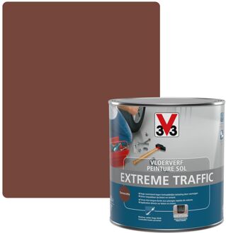 Vloerfverf Binnen - Buiten Extreme Traffic Terracotta Zijdeglans 0,5l