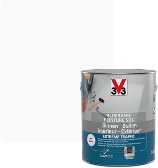 Vloerfverf Binnen - Buiten Extreme Traffic Wit Zijdeglans 2,5l