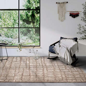 Vloerkleed Artistique - Beige 120x80cm - Polypropyleen - Dekbed-Discounter.nl Beige,Bruin - 80 x 120 cm