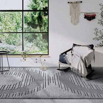 Vloerkleed Bartoux - Lichtgrijs 235x160cm - Polypropyleen - Dekbed-Discounter.nl