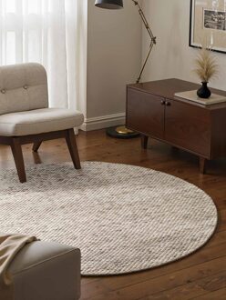 Vloerkleed Beans Rond - Natuurcreme Bruin Xcm - Wol - Dekbed-Discounter.nl