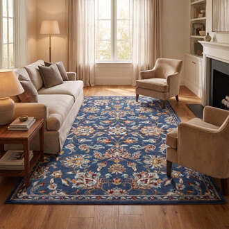 Vloerkleed Caracci - Blauw 235x160cm - Polypropyleen - Dekbed-Discounter.nl Blauw,Meerkleurig - 160 x 235 cm