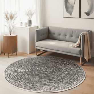 Vloerkleed Cavallo Rond - Lichtgrijs Xcm - - Dekbed-Discounter.nl