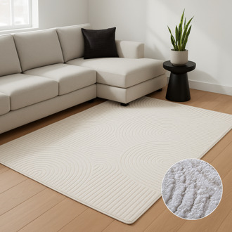 Vloerkleed Chappe - Wit 235x160cm - Polypropyleen - Dekbed-Discounter.nl Wit,Creme - 160 x 235 cm