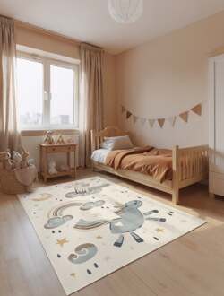 Vloerkleed Einhorn Rechthoekig - Creme Multicolor 290x200cm - Polypropyleen - Dekbed-Discounter.nl