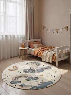 Vloerkleed Einhorn Rond - Creme Multicolor Xcm - Polypropyleen - Dekbed-Discounter.nl