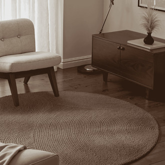 Vloerkleed Eleni Rond - Taupe Xcm - Wol - Dekbed-Discounter.nl - ø 120 cm