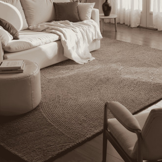 Vloerkleed Eleni - Taupe 300x200cm - Wol - Dekbed-Discounter.nl