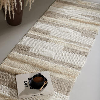 Vloerkleed 'Elesha' 70 x 200cm Beige