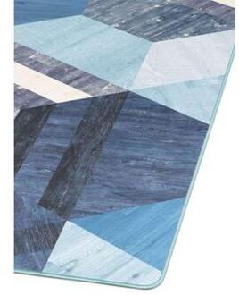 vloerkleed Finally Vinyl™ Zeshoek - blauw - 166x196 cm - Leen Bakker Blauw#Grijs - 226.0 x 166.0