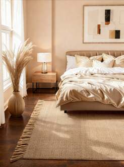 Vloerkleed Fjord Rechthoekig - Natuurlijk Goud 230x160cm - Jute - Dekbed-Discounter.nl