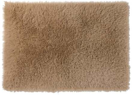Vloerkleed fluffy - bruin - 60x90 cm