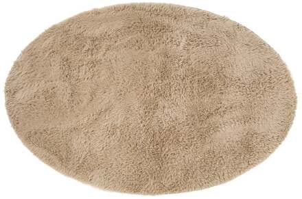 Vloerkleed fluffy ovaal - bruin - 120x180 cm