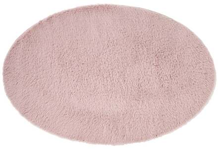 Vloerkleed fluffy ovaal - roze - 120x180 cm