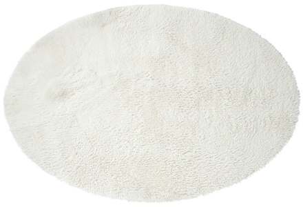 Vloerkleed fluffy ovaal - wit - 120x180 cm