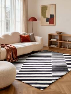 Vloerkleed Flux Rechthoekig - Zwart Wit 290x200cm - Wol - Dekbed-Discounter.nl