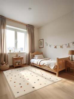 Vloerkleed Funny Dots Rechthoekig - Creme & Veelkleurig Xcm - Polypropyleen - Dekbed-Discounter.nl