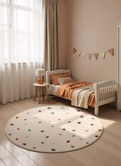 Vloerkleed Funny Dots Rond - Creme & Veelkleurig Xcm - Polypropyleen - Dekbed-Discounter.nl