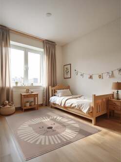 Vloerkleed Happy Lion Rechthoekig - Beige & Creme Xcm - Polypropyleen - Dekbed-Discounter.nl