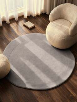 Vloerkleed Kivi Organisch Rond - Natuur Grijs Xcm - Wol - Dekbed-Discounter.nl