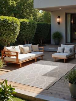 Vloerkleed Liora Rechthoekig - Wit Grijs 230x160cm - Polypropyleen - Dekbed-Discounter.nl