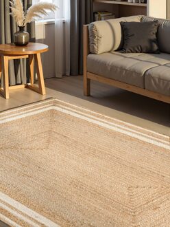 Vloerkleed Looma Rechthoekig - Natuur Goud Ivoor 150x80cm - Jute - Dekbed-Discounter.nl