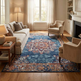 Vloerkleed Maderno - Blauw 90x57cm - Polypropyleen - Dekbed-Discounter.nl