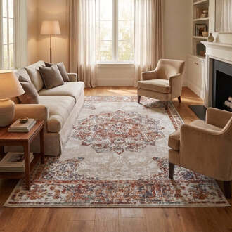 Vloerkleed Maderno - Crème 240x80cm - Polypropyleen - Dekbed-Discounter.nl Creme,Meerkleurig - 80 x 240 cm