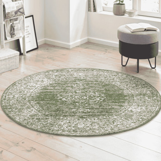 Vloerkleed Méridional Rond - Groen Xcm - Polypropyleen - Dekbed-Discounter.nl