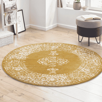 Vloerkleed Méridional Rond - Okergeel Xcm - Polypropyleen - Dekbed-Discounter.nl - ⌀ 160 cm