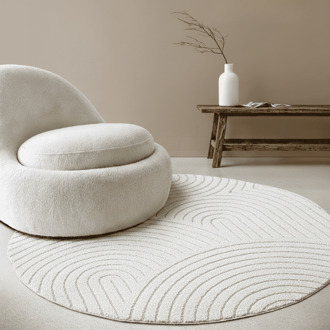 Vloerkleed Panglao Rond - Wit Xcm - Polypropyleen - Dekbed-Discounter.nl