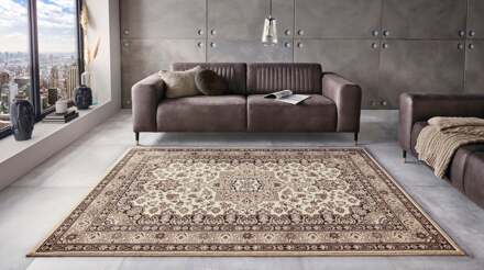 Vloerkleed Parun Tabriz Rechthoekig - Beige 290x200cm - Polypropyleen - Dekbed-Discounter.nl