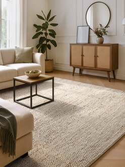 Vloerkleed Peas Rechthoekig - Creme Beige 180x120cm - Wol - Dekbed-Discounter.nl