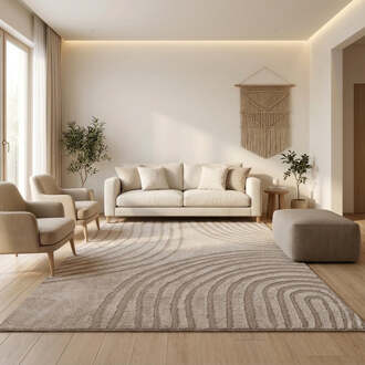 Vloerkleed Pigment - Beige 120x80cm - Polypropyleen - Dekbed-Discounter.nl Beige,Bruin - 80 x 120 cm