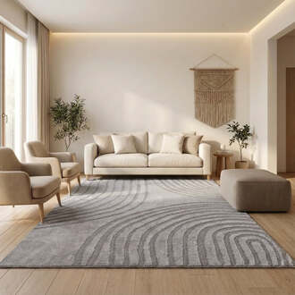 Vloerkleed Pigment - Lichtgrijs 280x200cm - Polypropyleen - Dekbed-Discounter.nl - 200 x 280 cm