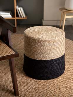 Vloerkleed Pouf Looma Rechthoekig - Natuur Goud Zwart Xcm - Jute - Dekbed-Discounter.nl