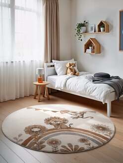 Vloerkleed Roar Like A Lion Rond - Creme & Veelkleurig Xcm - Polypropyleen - Dekbed-Discounter.nl