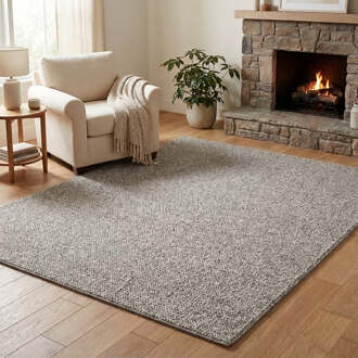 Vloerkleed Rocco - Grijs 340x240cm - Polypropyleen - Dekbed-Discounter.nl - 240 x 340 cm