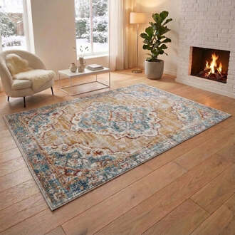 Vloerkleed Strozzi 235x160cm - Polypropyleen - Dekbed-Discounter.nl Geel,Meerkleurig - 160 x 235 cm