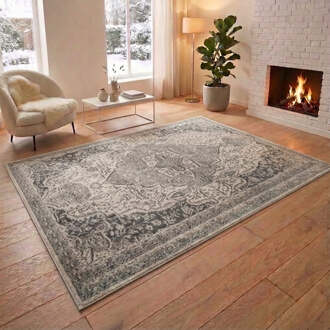 Vloerkleed Vintage Genevieve - Grijs 235x160cm - Polypropyleen - Dekbed-Discounter.nl