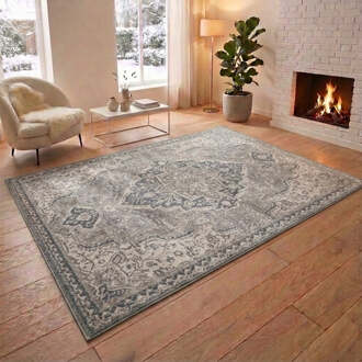 Vloerkleed Vintage Genevieve - Grijs Crème 170x120cm - Polypropyleen - Dekbed-Discounter.nl