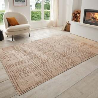 Vloerkleed Vintage Sole - Beige 200x80cm - Polypropyleen - Dekbed-Discounter.nl Beige,Meerkleurig - 80 x 200 cm