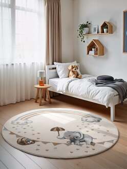 Vloerkleed Walk Like An Elephant Rainbow Rond - Creme & Veelkleurig Xcm - Polypropyleen - Dekbed-Discounter.nl