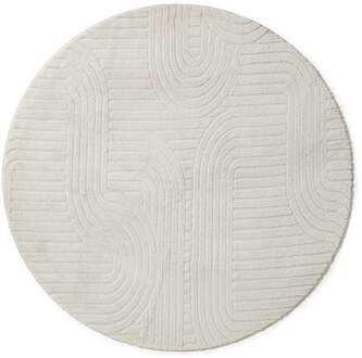 Vloerkleed wave - wit - ø120 cm