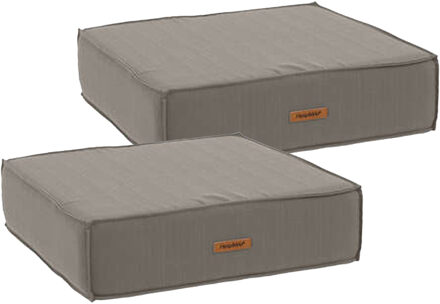 Vloerkussen Korai - 2x - taupe - PU-schuim/polyester - 45 x 45 cm - grond zitkussen